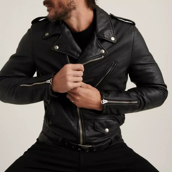 Black Leather Motorcycle Jacket - Picture 6 of 6
